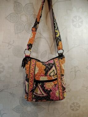 Vera Bradley Quilted Crossbody in Orange, Pink & Yellow Floral Print